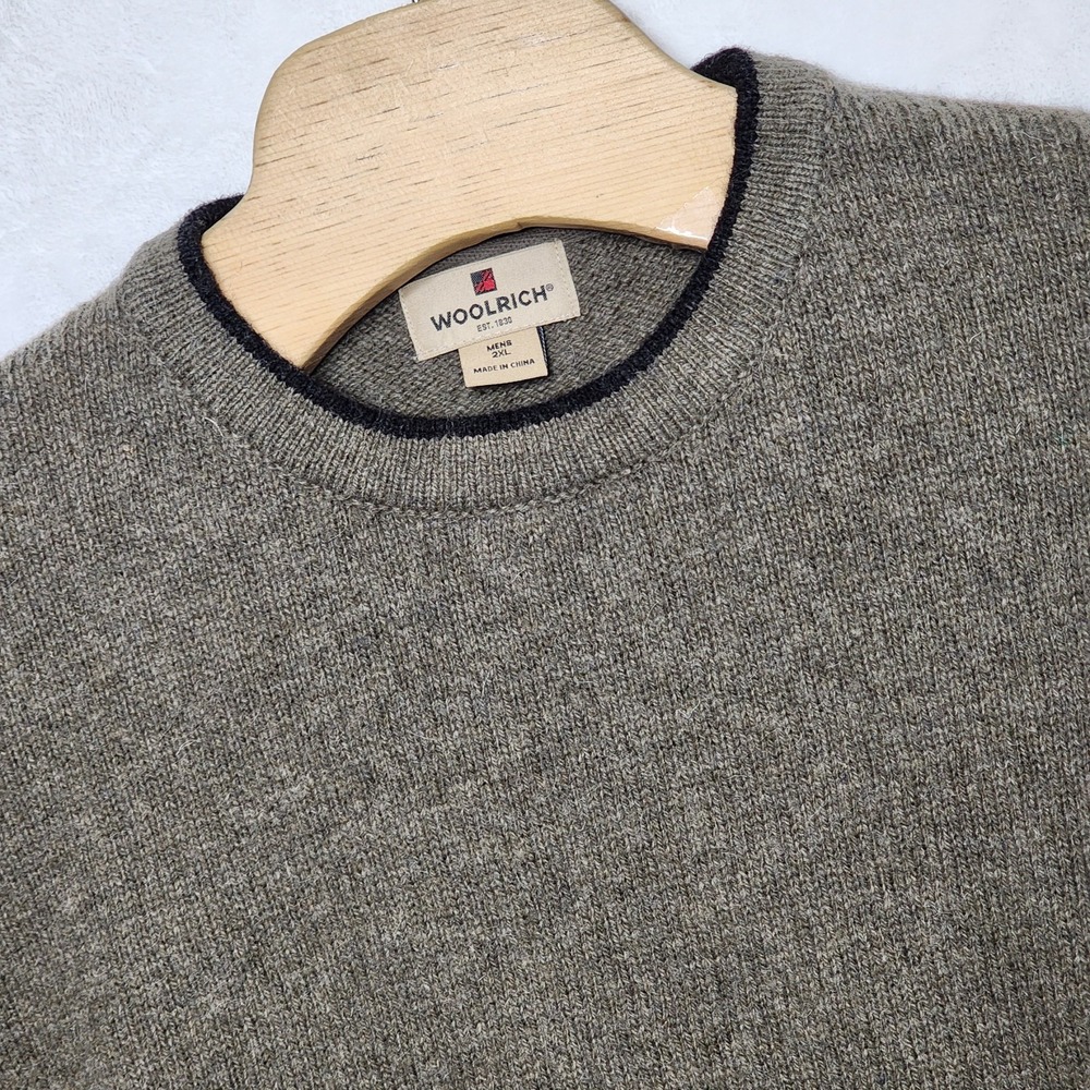 Woolrich Heater Sweater Mens 2XL Green Wool Blend Long‎ Sleeve Pullover Crew